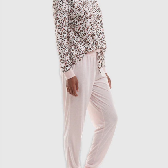 Splendid two-piece mauve/ heather print pajamas - Picture 2 of 5